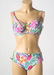Costum de baie din două piese elasticitate sutien cupe întregi cu decolteu înalt roz ANTIGEL femme