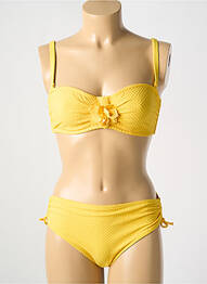 Costum de baie din două piese elasticitate top bentiță galben SIMONE PERELE femme
