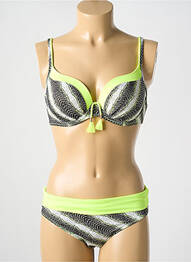 Costum de baie din două piese elasticitate sutien cupe întregi cu decolteu înalt verde MARIE JO femme