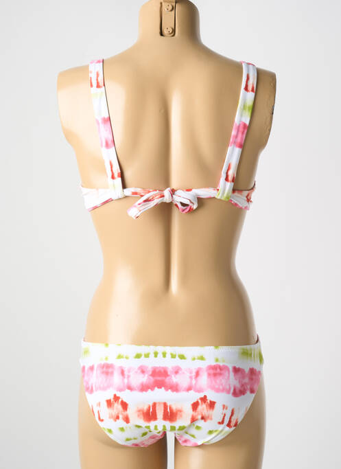 Costum de baie din două piese elasticitate sutien balconet cu decolteu înalt alb PASSIONATA femme