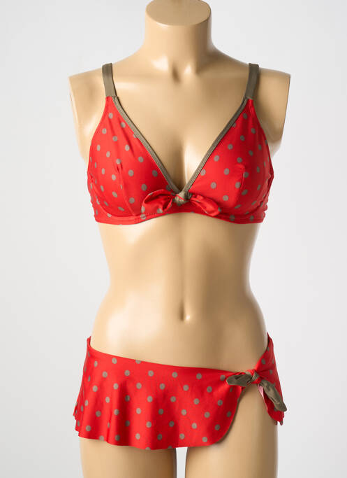 Costum de baie din două piese roșu ANTIGEL femeie