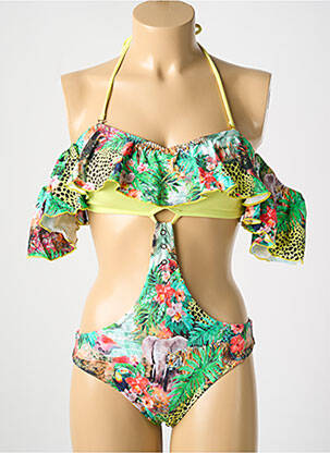 Costum de baie dintr-o singură piesă bretele elastice detașabile top bentiță verde PHAX femeie