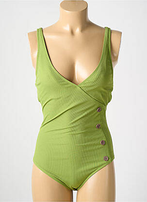 Costum de baie dintr-o singură piesă elasticitate top triunghiuri verde CYELL femeie