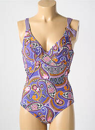 Costum de baie dintr-o singură piesă imprimeu fantezie top triunghiuri violet CYELL femme