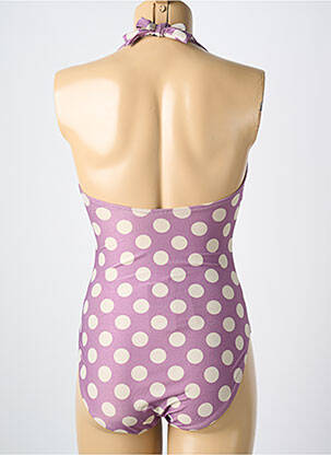 Costum de baie dintr-o singură piesă elasticitate top triunghiuri violet CYELL femeie