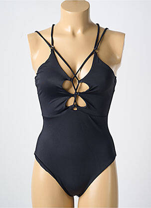 Costum de baie dintr-o singură piesă elasticitate top triunghiuri negru PILYQ femeie