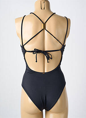 Costum de baie dintr-o singură piesă elasticitate top triunghiuri negru PILYQ femeie