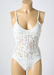 Costum de baie dintr-o singură piesă elasticitate top sutien modelat alb PILYQ femme