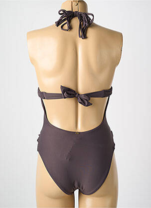 Costum de baie dintr-o singură piesă bretele elastice detașabile top sutien modelat maro PILYQ femeie