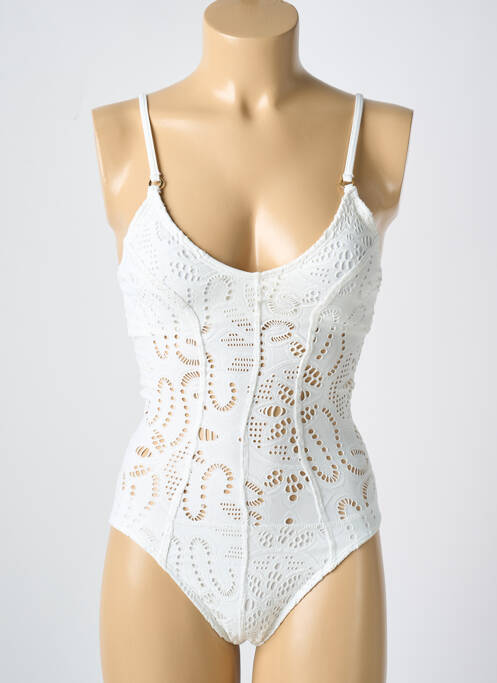 Costum de baie dintr-o singură piesă alb PILYQ femeie