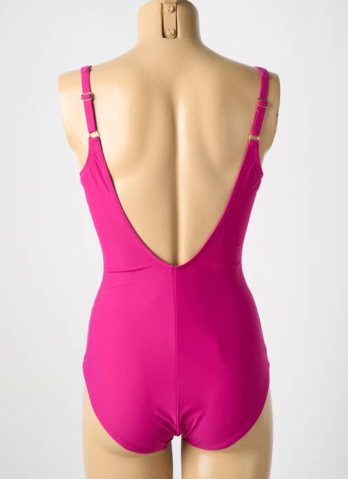 Costum de baie dintr-o singură piesă elasticitate sutien balconet cu decolteu înalt roz MIRADONNA femme