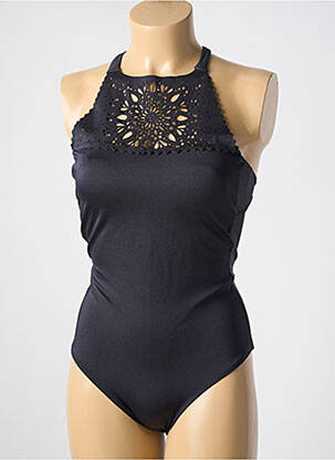 Costum de baie dintr-o singură piesă efect material satinat sutien cu susținere înaltă și burete detașabil negru PHAX femeie