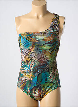 Costum de baie dintr-o singură piesă efect material satinat top sutien modelat verde AMORESSA femeie