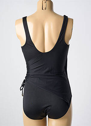 Costum de baie dintr-o singură piesă efect material satinat top triunghiuri negru MIRACLESUIT femeie