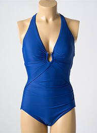 Costum de baie dintr-o singură piesă efect material satinat top sutien modelat albastru MIRACLESUIT femme