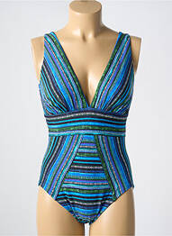 Costum de baie dintr-o singură piesă efect material satinat top sutien modelat albastru MIRACLESUIT femme