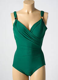 Costum de baie dintr-o singură piesă efect material satinat top sutien modelat verde MIRACLESUIT femme