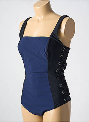 Costum de baie dintr-o singură piesă efect material satinat albastru AMORESSA femeie