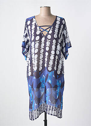 Rochie de plajă țesătură crep albastru MIRADONNA femeie