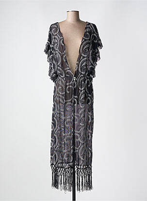 Rochie de plajă croială cambrată negru MILONGA femeie