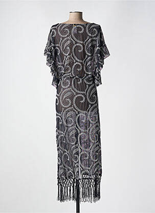Rochie de plajă croială cambrată negru MILONGA femeie