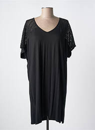 Rochie midi mâneci scurte mâneci scurte negru MIRADONNA femme