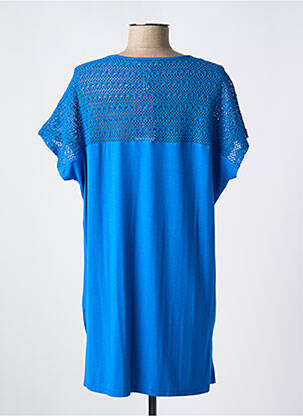 Rochie midi mâneci scurte mâneci scurte albastru MIRADONNA femeie