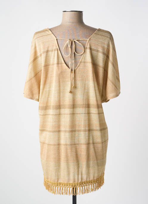 Tunică mâneci scurte bej PILYQ femeie