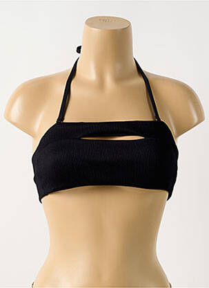 Sutien de costum de baie elasticitate top bentiță negru PILYQ femeie