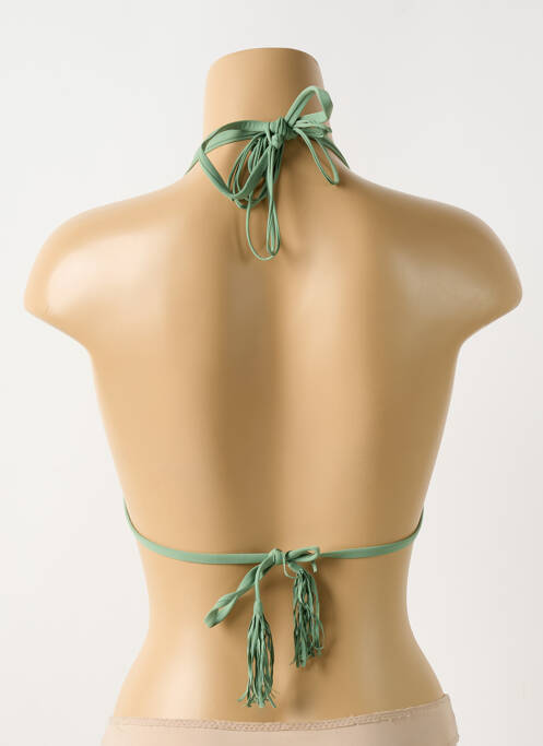 Sutien de costum de baie închidere cu legături de legat sutien cu susținere înaltă și burete detașabil verde PILYQ femme