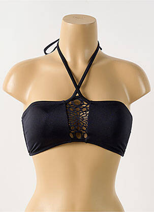 Sutien de costum de baie elasticitate sutien cu susținere înaltă și burete detașabil negru PHAX femeie