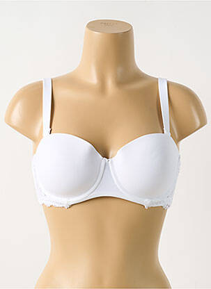 Sutien efect material satinat top sutien modelat alb AFTER EDEN femeie