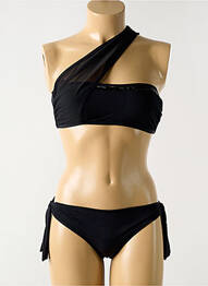 Costum de baie din două piese elasticitate top bentiță negru MIRADONNA femme