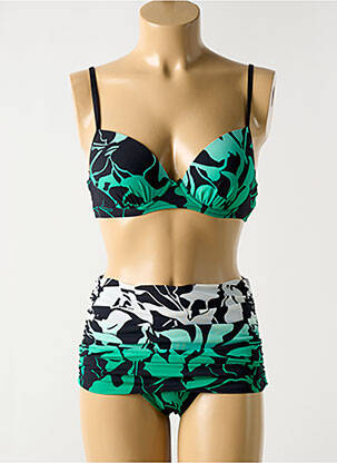 Costum de baie din două piese elasticitate top sutien modelat verde MIRADONNA femeie