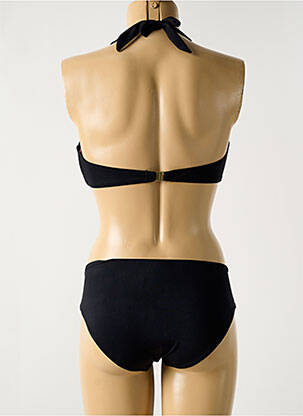 Costum de baie din două piese elasticitate sutien balconet cu decolteu înalt negru MIRADONNA femeie