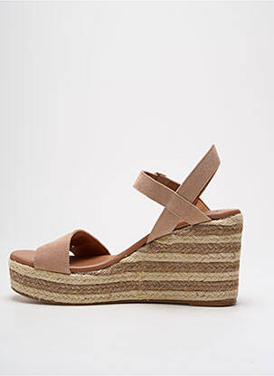 Espadrile nubuc toc de 7 la 9 cm roz POPA femeie