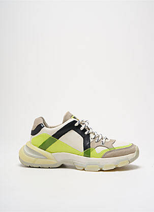 Adidași material neted toc de 4 la 6 cm galben BRONX femeie