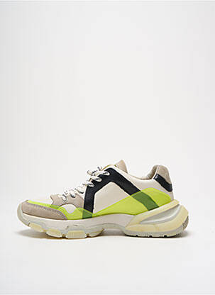 Adidași material neted toc de 4 la 6 cm galben BRONX femeie