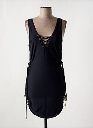 Rochie de plajă croială cambrată negru LULI FAMA femeie
