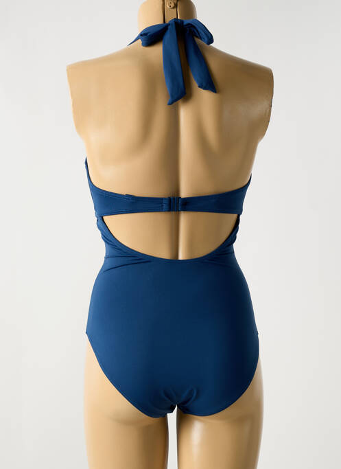 Costum de baie dintr-o singură piesă sutien cupe întregi cu decolteu înalt sutien cupe întregi cu decolteu înalt albastru CYELL femme