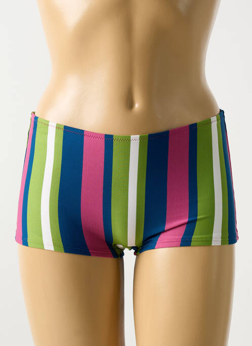 Chiloți de baie imprimeu dungi chilot scurt verde CYELL femme
