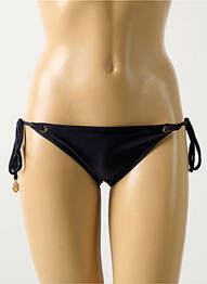 Chiloți de baie efect material satinat bikini negru LULI FAMA femme