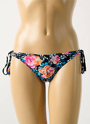 Chiloți de baie imprimeu floral bikini negru MILONGA femeie