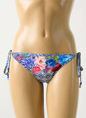Chiloți de baie imprimeu floral bikini albastru MILONGA femeie