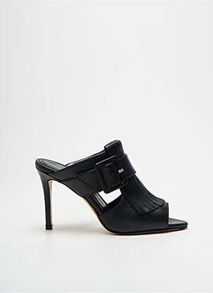 Mulete/saboți țesătură satinată toc de 7 la 9 cm negru GIANCARLO femeie