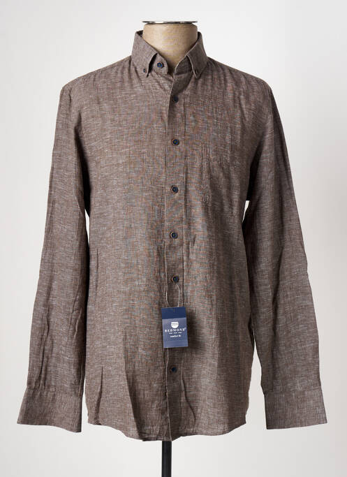 Cămașă cu mâneci lungi maro REDMOND bărbat