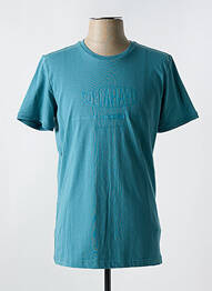 Tricou croială cambrată mâneci scurte albastru DELAHAYE homme