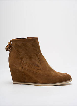 Botine/ghete nubuc toc de 7 la 9 cm maro MYMA femeie