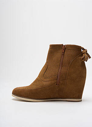 Botine/ghete nubuc toc de 7 la 9 cm maro MYMA femeie