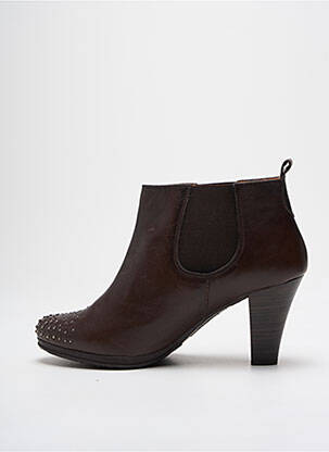Botine/ghete material neted toc de 7 la 9 cm maro HISPANITAS femeie